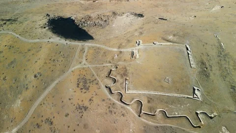 Aerial view of Tripolis on the Meander Ancient City in Denizli City, Turkiye Stock Footage 289862323