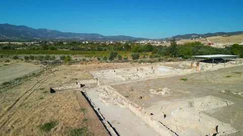 Aerial view of Tripolis on the Meander Ancient City in Denizli City, Turkiye Stock Footage 289862379
