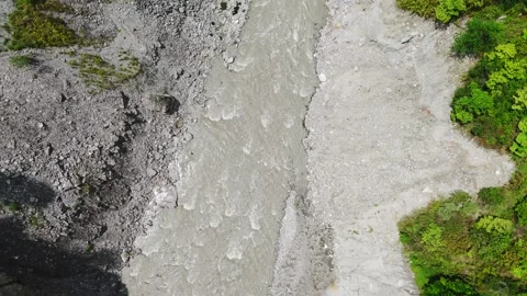 Aerial view of Trishuli river in Nepal. Stock Footage 344976755