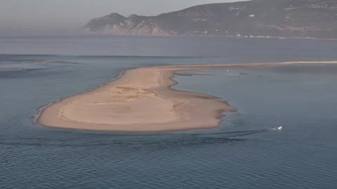 Aerial view of Troia Peninsula, Setubal, Portugal Stock Footage 280178043
