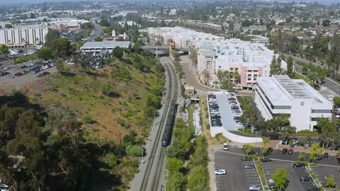 Aerial view of trolley Stock Footage 112234248