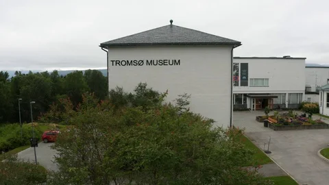 Aerial view of Tromsø Museum Stock Footage 129449372