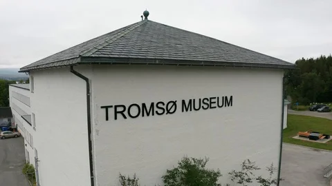 Aerial view of Tromsø Museum Stock Footage 129449429