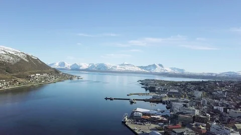 Aerial view of Tromso Norway Stock Footage 105923918