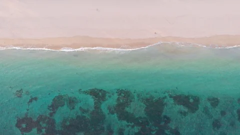Aerial view of tropical beach with clear transparent sea. Stock Footage 103290592