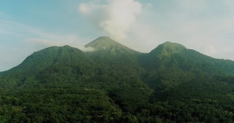 Aerial view of tropical forest with soft sunlight mountain landscape Stock-Footage 333308109