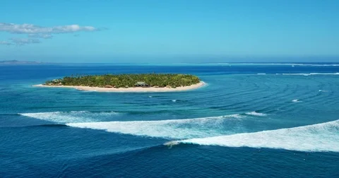 Aerial View of Tropical Island Resort Stock Footage 71370296