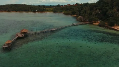 Aerial view of a tropical resort Stock Footage 239019875