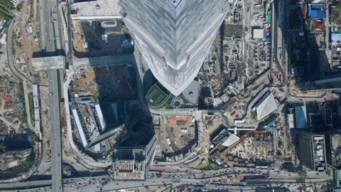Aerial view of TRX Tower Stock Footage 140211940