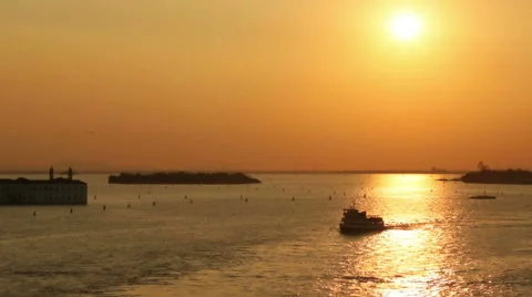 Aerial view on a tug on sunset Stock Footage 67677082