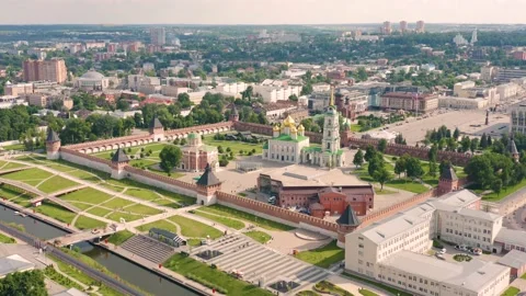 Aerial view of Tula Kremlin Stock Footage 156180945