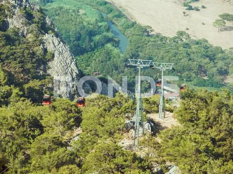 Aerial view Tunektepe Cableway, Turkey Stock Photos