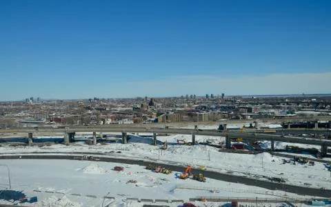 Aerial view of the Turcot project Stock Photos