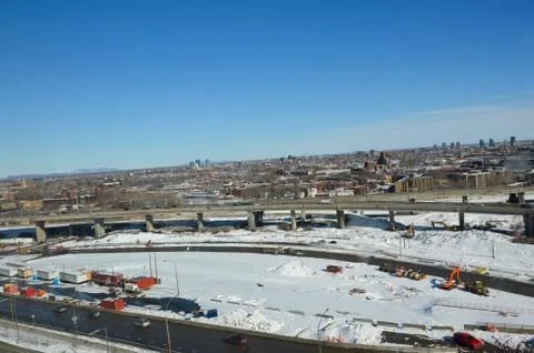 Aerial view of the Turcot project Stock Photos