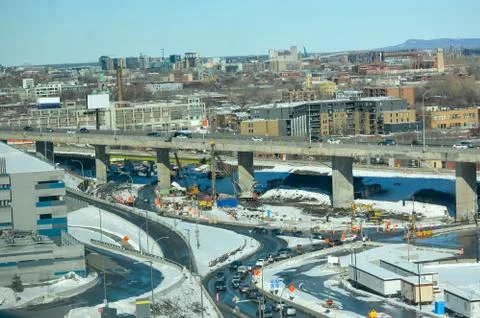 Aerial view of the Turcot project Stock Photos