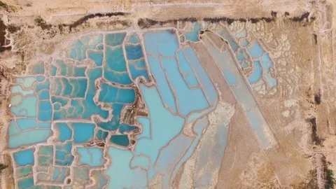 Aerial view of turquoise pool one of unseen tourist spot in Ubon province Stock Footage 86645538
