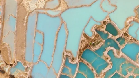 Aerial view of turquoise pool one of unseen tourist spot in Ubon province Stock Footage 86645773