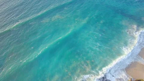 Aerial view of turquoise waves Stock Footage 263687369