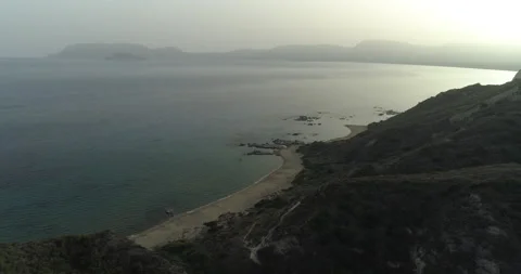 Aerial view of the turtle nesting beach Sekanya on Zakynthos Stock Footage 233905022