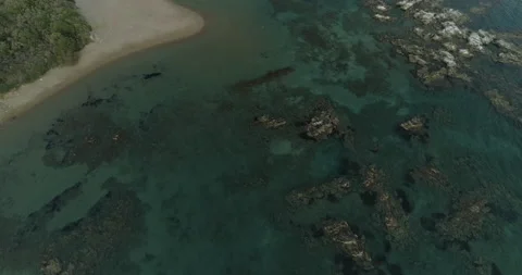 Aerial view of the turtle nesting beach Sekanya on Zakynthos Stock Footage 233935752