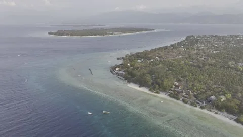 Aerial view of turtle shore of Gili trawangan indonesia Stock Footage 267004227