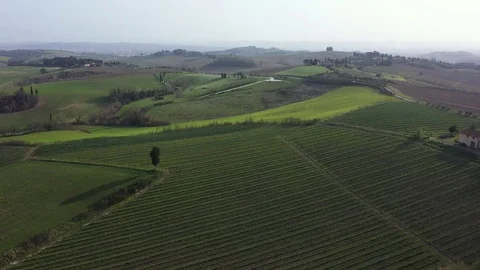 Aerial view of Tuscany fields Stock Footage 127295039