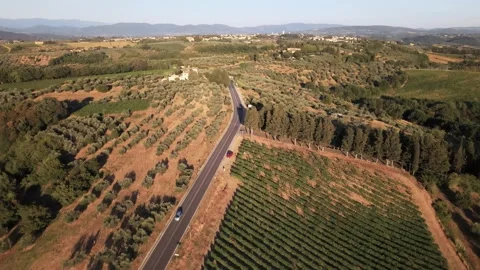 Aerial view of Tuscany Stock Footage 245280111