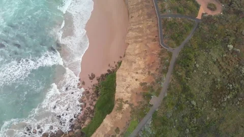 Aerial view of Twelve Apostles from drone, Australia. Collection of limesto.. Stock Footage 340404739