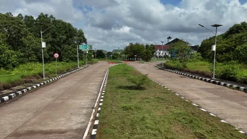 Aerial View of Two-Lane Paved Road in Pontianak Video stock 347526175