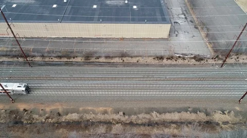 Aerial view of two trains Vídeo Stock 103114915