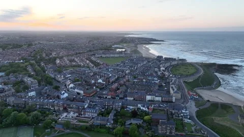 Aerial view of Tynemouth Stock Footage 310913685