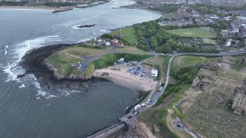Aerial view of Tynemouth Stock Footage 310913727