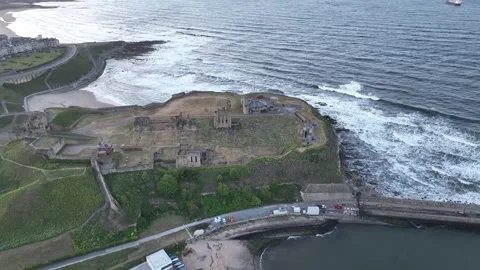 Aerial view of Tynemouth Stock Footage 310913743