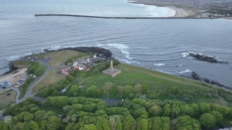 Aerial view of Tynemouth Stock Footage 310913747