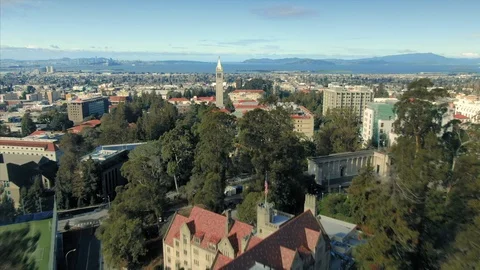 Aerial view of UC Berkeley campus with S.F. in the distance. University Of Stock Footage 103187314