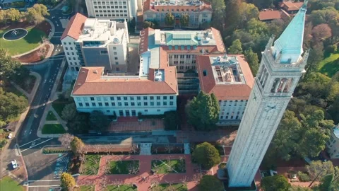 Aerial view of UC Berkeley campus with S.F. in the distance. University Of Stock Footage 316862503