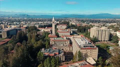Aerial view of UC Berkeley campus with S.F. in the distance. University Of Stock Footage 316862794
