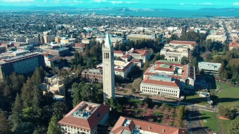 Aerial view of UC Berkeley campus with S.F. in the distance. University Of Stock Footage 316863315