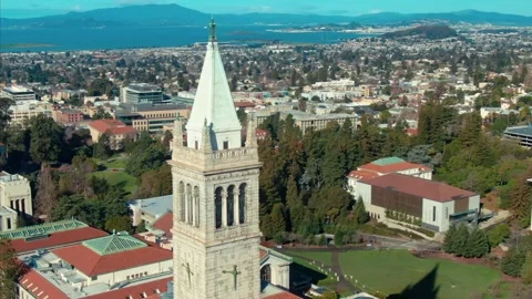 Aerial view of UC Berkeley campus with S.F. in the distance. University Of Stock Footage 316863551