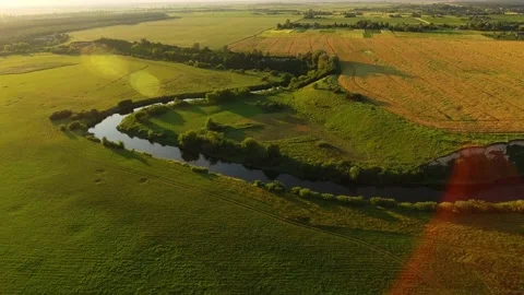 Aerial view of Ukraine. Flight over the Ukrainian summer landscape. Vídeos de archivo 189245001