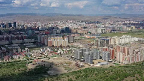 Aerial view of Ulaanbaatar Mongolia Stock Footage 246690943