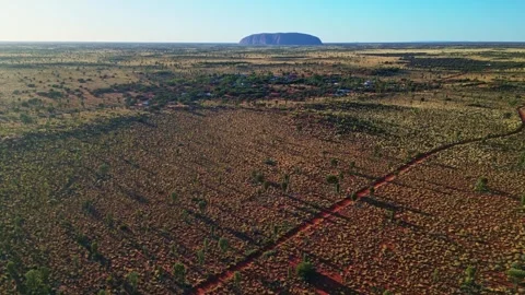 Aerial view of Uluru rock formation, Australia. Stock Footage 314703919