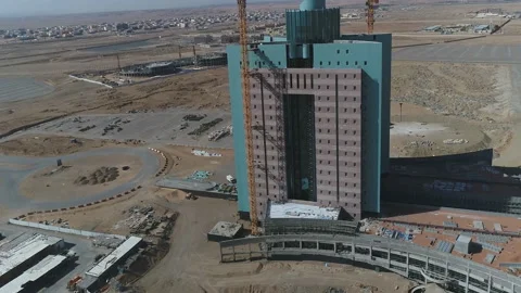 Aerial view of under construction- Jaber Al-Ahmad Al Jaber Al Sabah Hospital Video stock 149328660