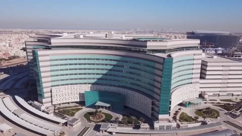 Aerial view of under construction- Jaber Al-Ahmad Al Jaber Al Sabah Hospital Video stock 218629631