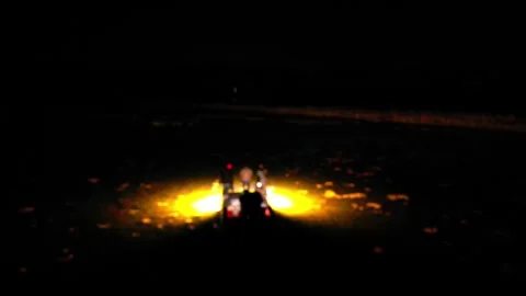 Aerial view of underwater lights around a spearfishing boat at night Stock Footage 345299934