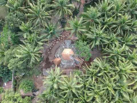 Aerial view of an unfinished structure to be built in San Pablo City, Philippine Stock Photos