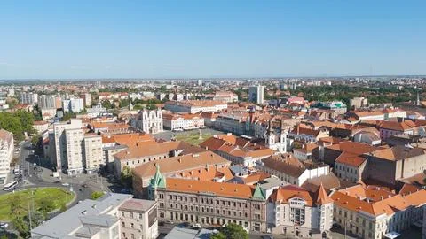 Aerial View of Union Square Timisoara Romania Stock Photos