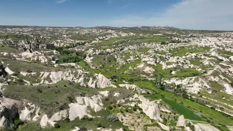 Aerial view of unique rock formations in Goreme, Cappadocia Stock-Footage 309972440