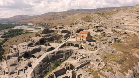 Aerial view of Uplistsikhe Video stock 247736076