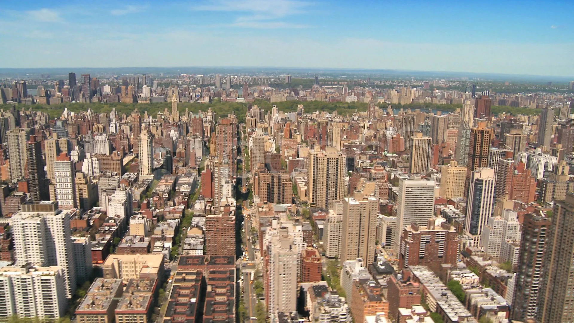 Aerial view of the Upper East Side and Central Park, Manhattan, NY, USA